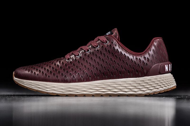 Nobull Leather Runner Men's Running Shoes Burgundy | USA O1107K